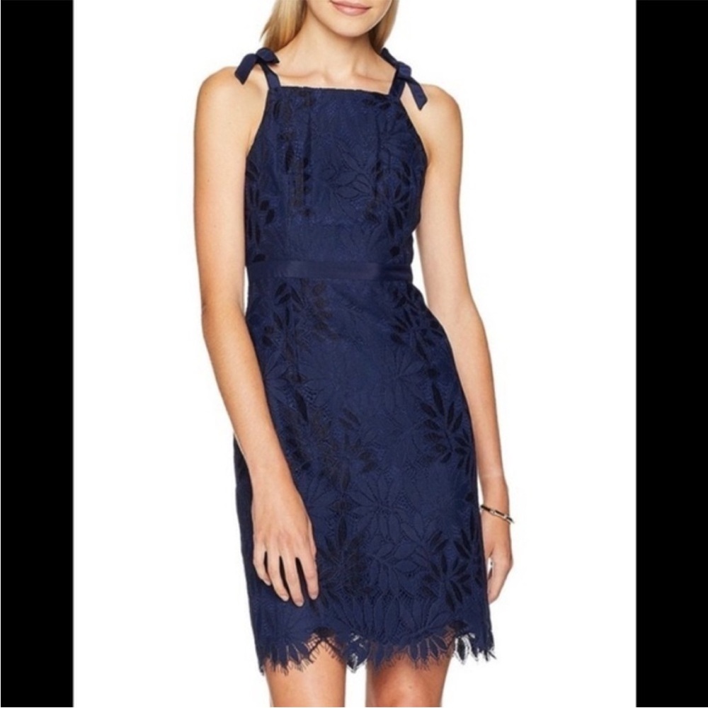 Lilly Pulitzer Kayleigh Shift, Fern Gallery Lace, True Navy, size 6